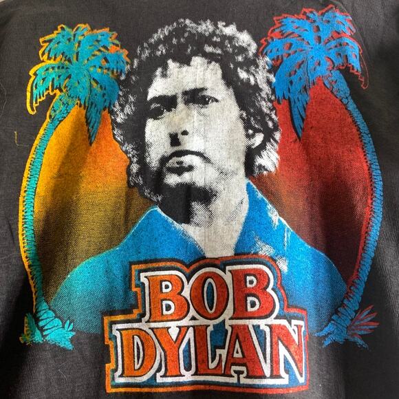 vintage 70's BOB DYLAN Portrait single stitch double sided graphic tee shirt M - Picture 7 of 7